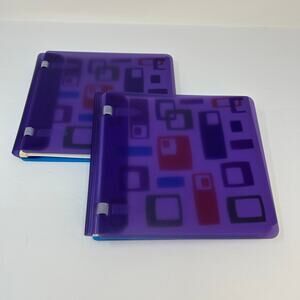Lot 2 NEW Creative Memories Scrapbook Albums 7x7 Geometric Blue Purple 12 Pages